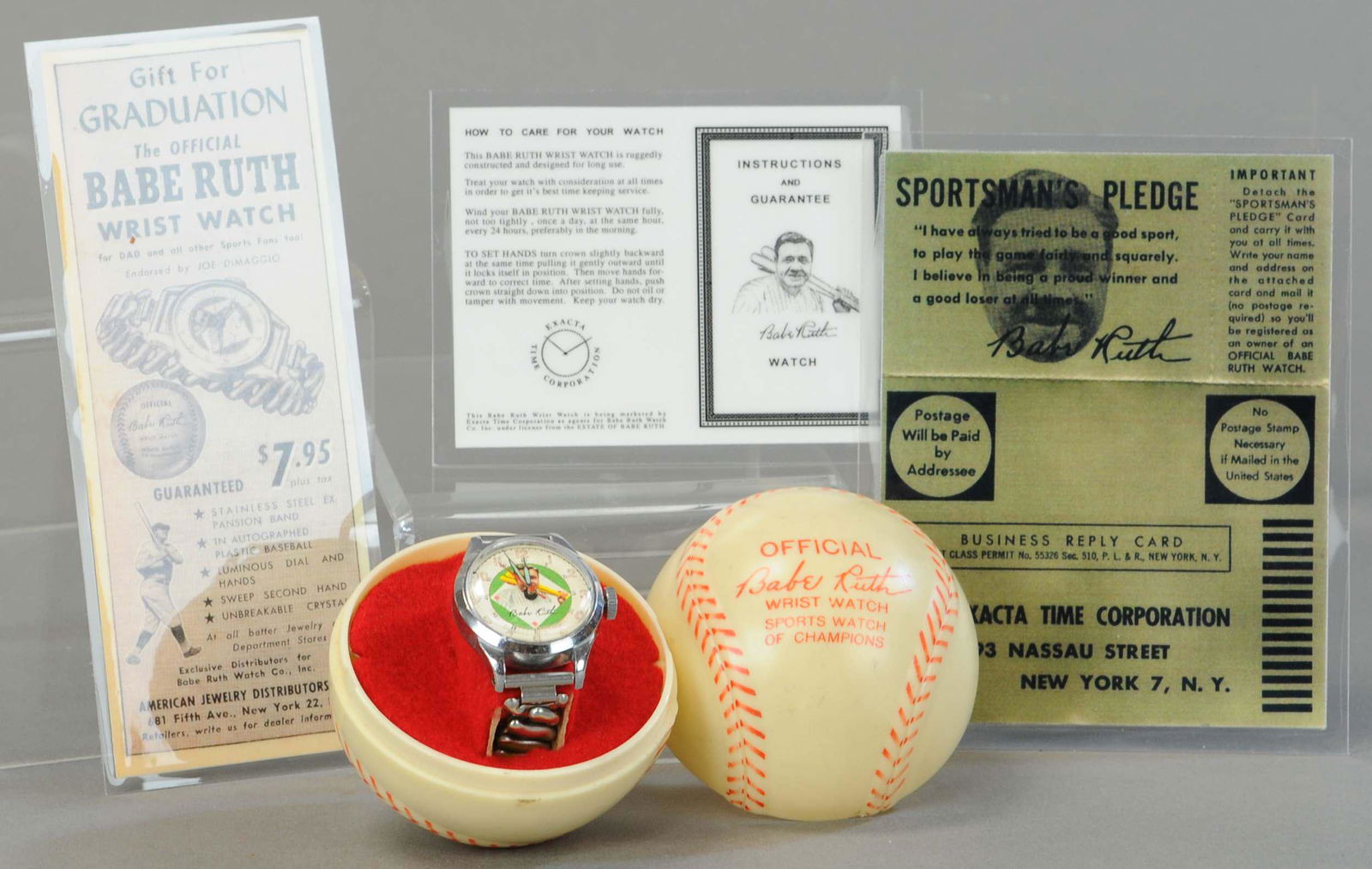 EXACTA BABE RUTH WATCH W/ ACCESSORIES (1 of 4)