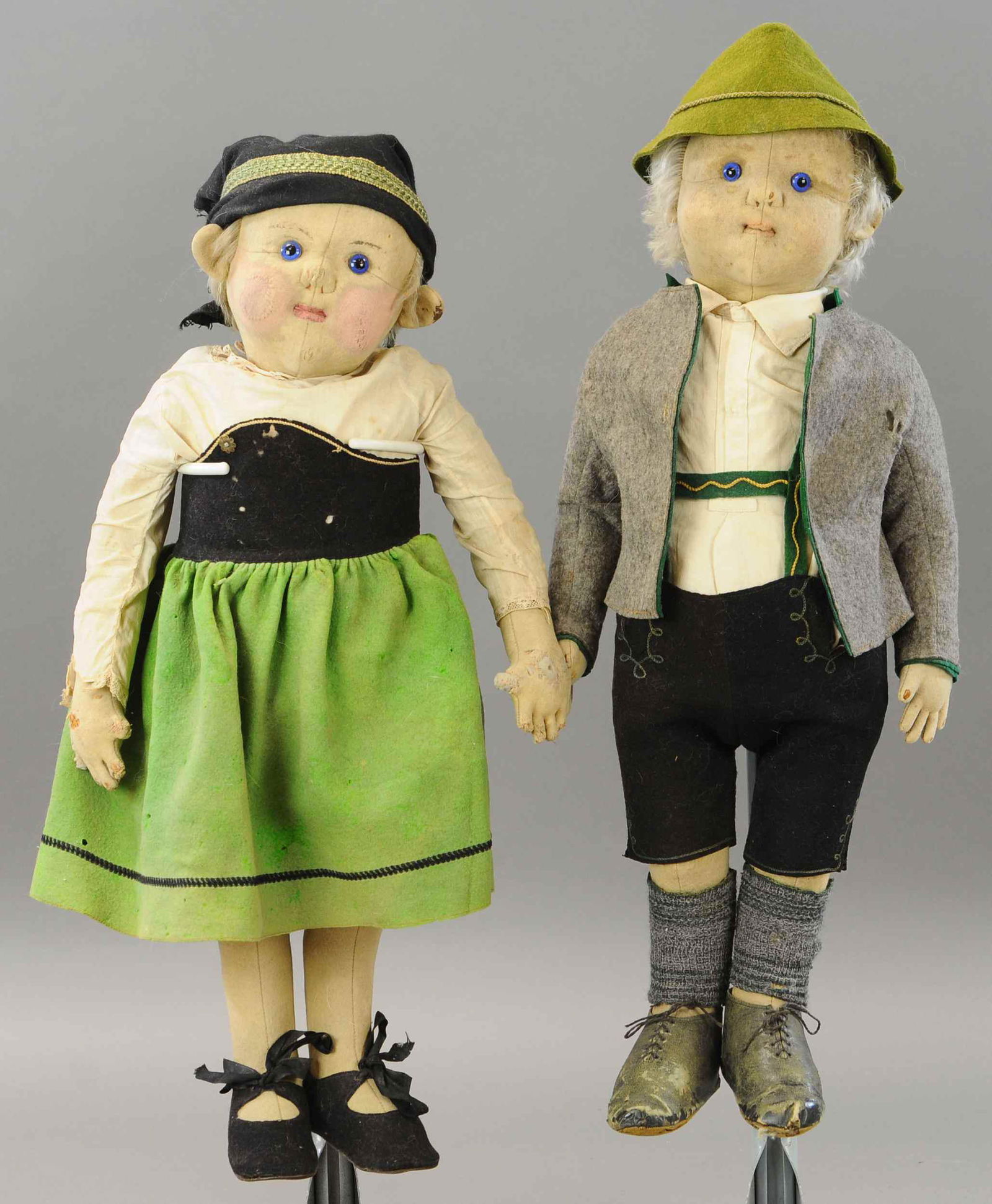 EXTREMELY LARGE STEIFF MAN AND WOMAN PAIR (1 of 2)