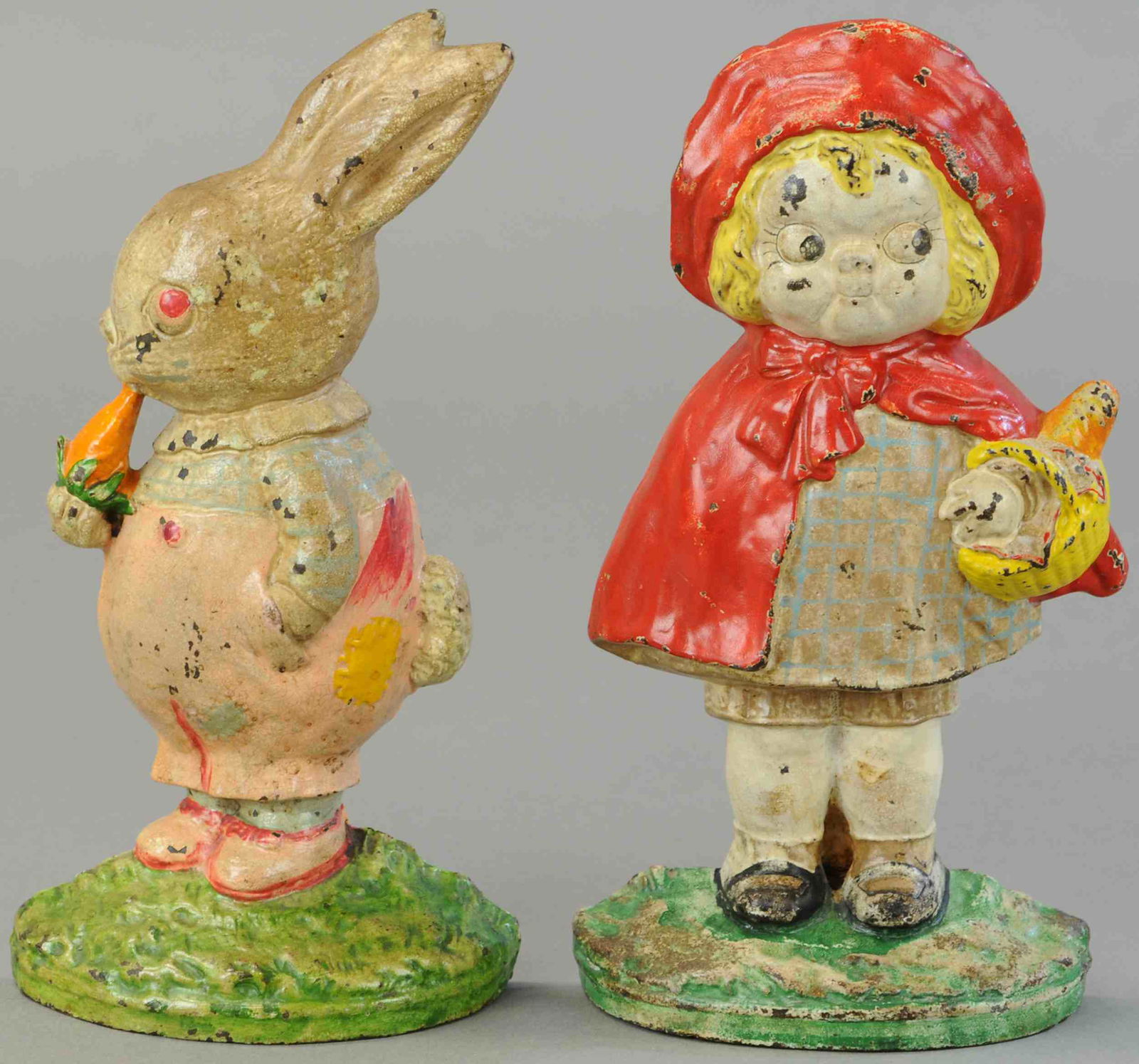 HUBLEY RED RIDING HOOD W/ PETER RABBIT DOORSTOPS (1 of 2)