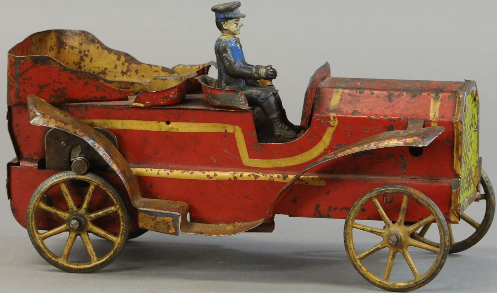 DAYTON FRICTION OPEN SEDAN: 1517. DAYTON FRICTION OPEN SEDAN | 11" l. | Missing steering wheel, otherwise in All Original Condition. | $300 - $600