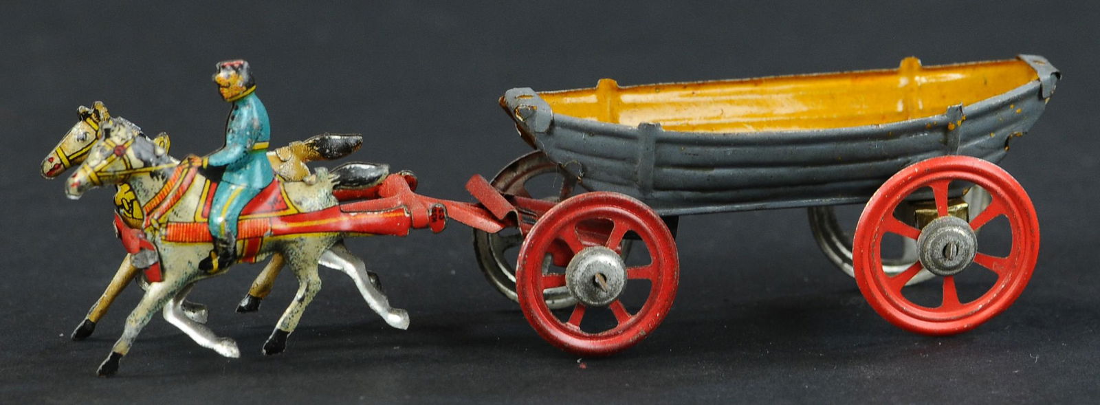 MEIER HORSE DRAWN MILITARY CANOE PENNY TOY (1 of 3)