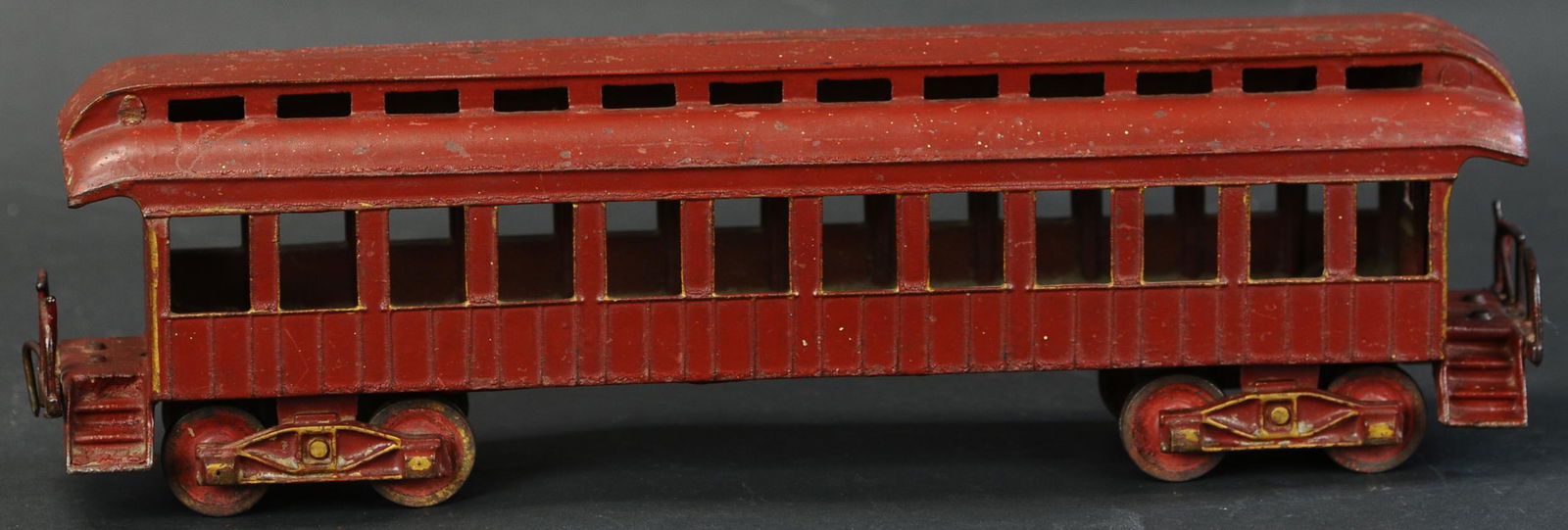 WILKINS EXPRESS PARLOR CAR: 357. WILKINS EXPRESS PARLOR CAR | Circa 1892-1895, nicely detailed coach. | Provenance: Paul Cole Collection. | 16" l. | (Excellent Condition) | $300 - $500