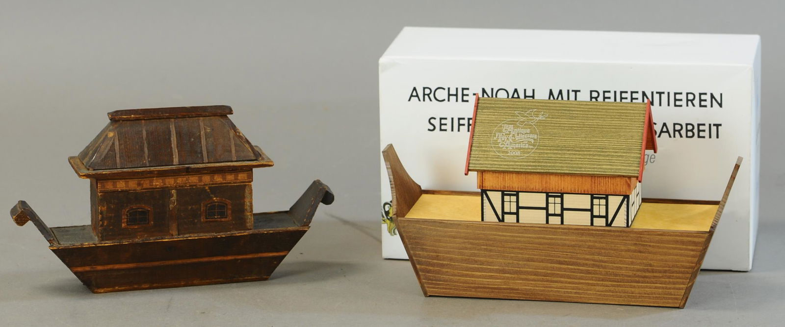 TWO SMALL WOODEN NOAHS ARKS (1 of 3)