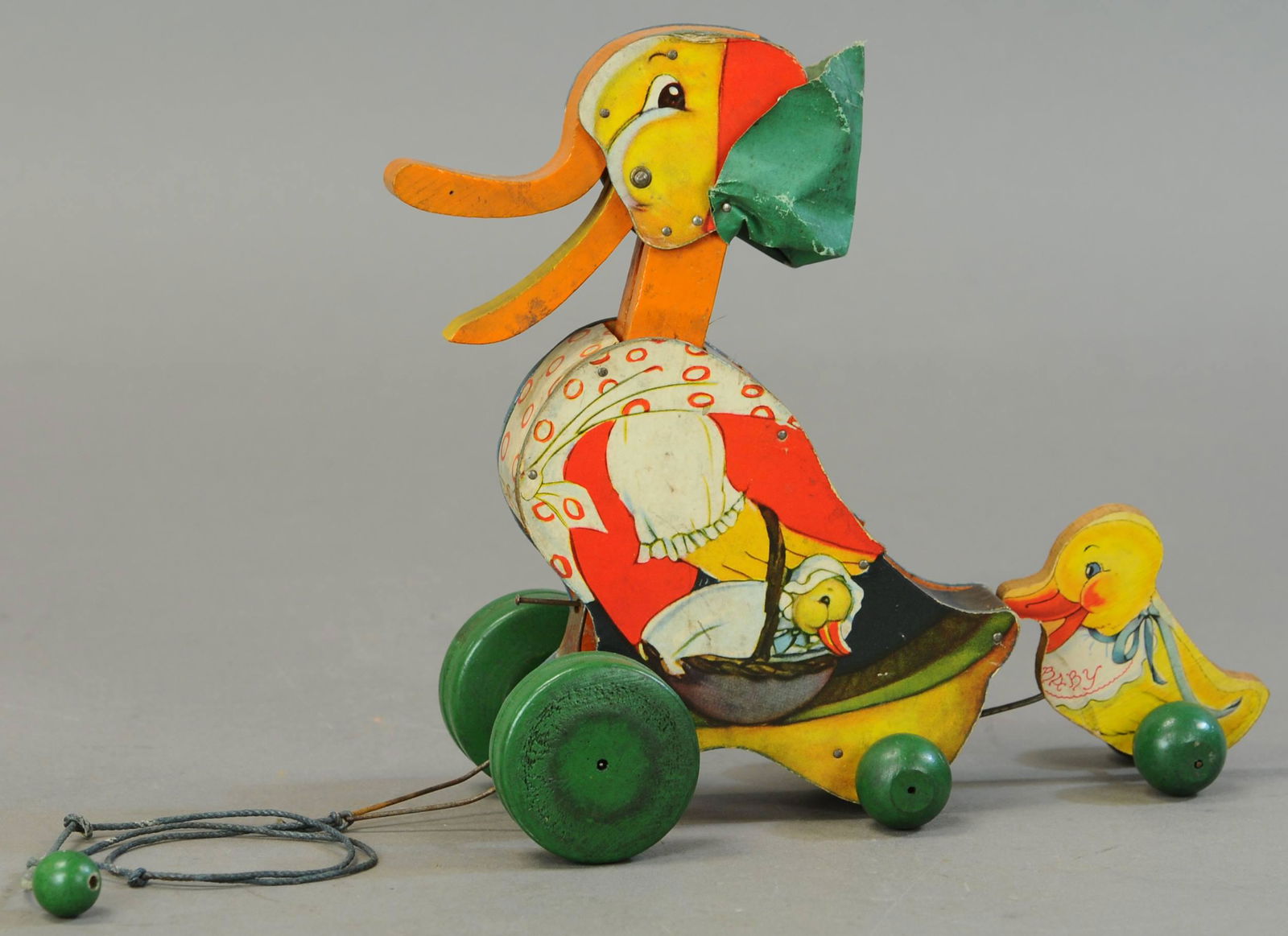 FISHER GRANNY DOODLE & BABY DUCK PULL TOY (1 of 3)