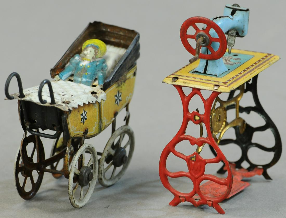 PENNY TOY SEWING MACHINE & PRAM (1 of 3)