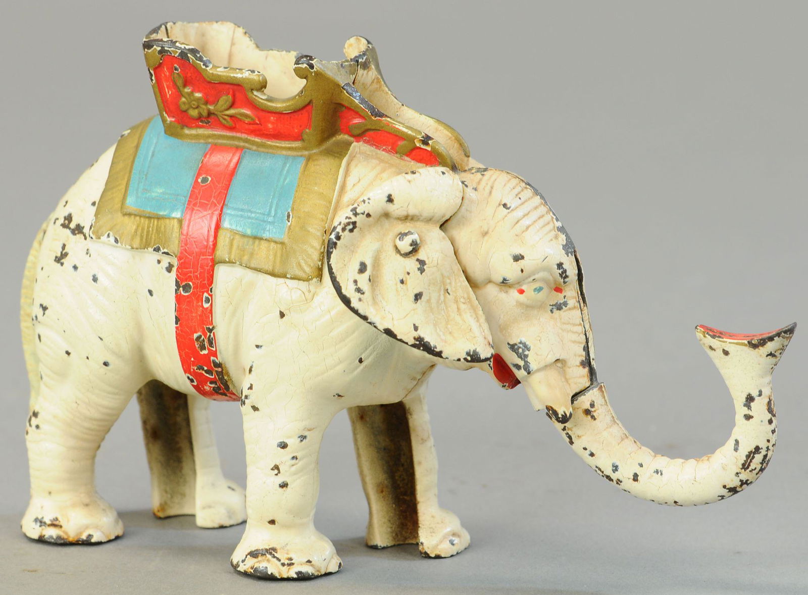 HUBLEY ELEPHANT PULL TAIL MECH. BANK (1 of 3)