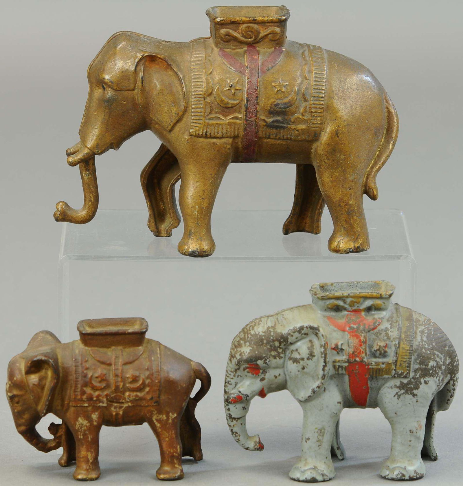 THREE ELEPHANT W/ HOWDAH STILL BANKS (1 of 3)