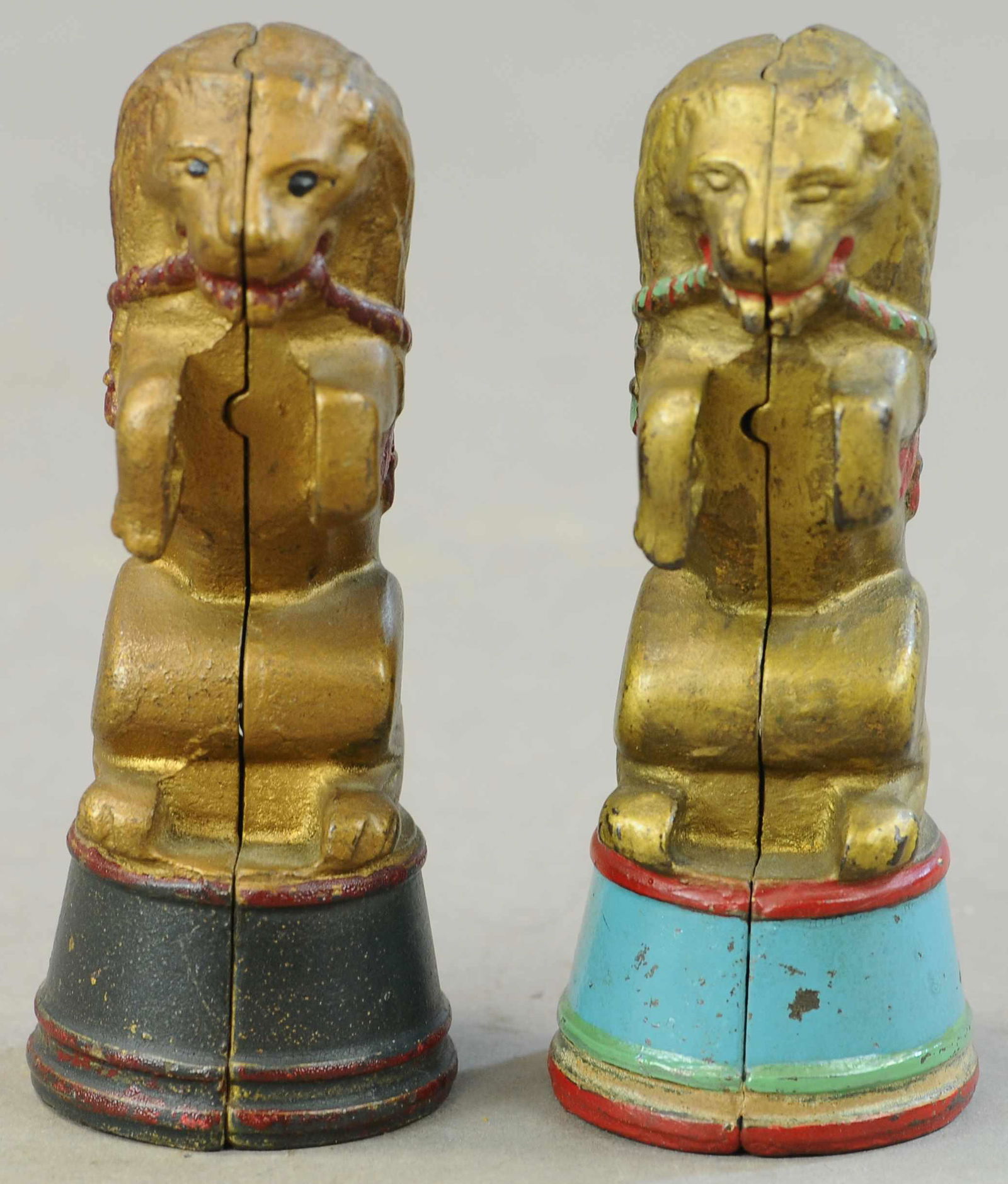 TWO DECORATED LION ON TUB STILL BANKS (1 of 3)