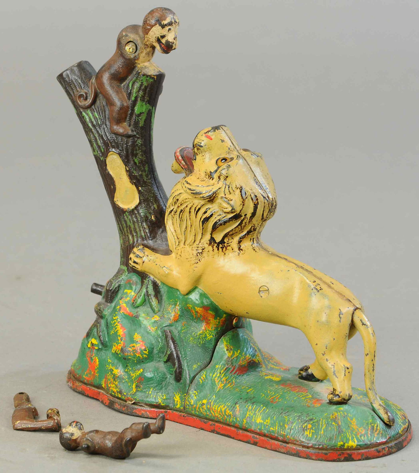 LION & TWO MONKEYS MECHANICAL BANK (1 of 3)