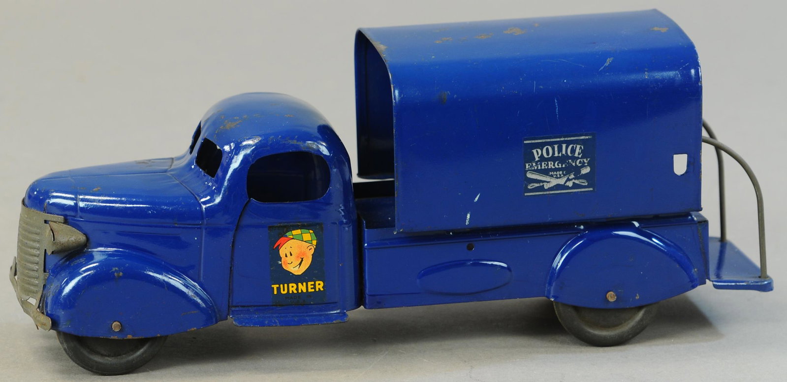 TURNER POLICE EMERGENCY TRUCK: 615. TURNER POLICE EMERGENCY TRUCK | 14" l. | All Original Condition. | $300 - $600