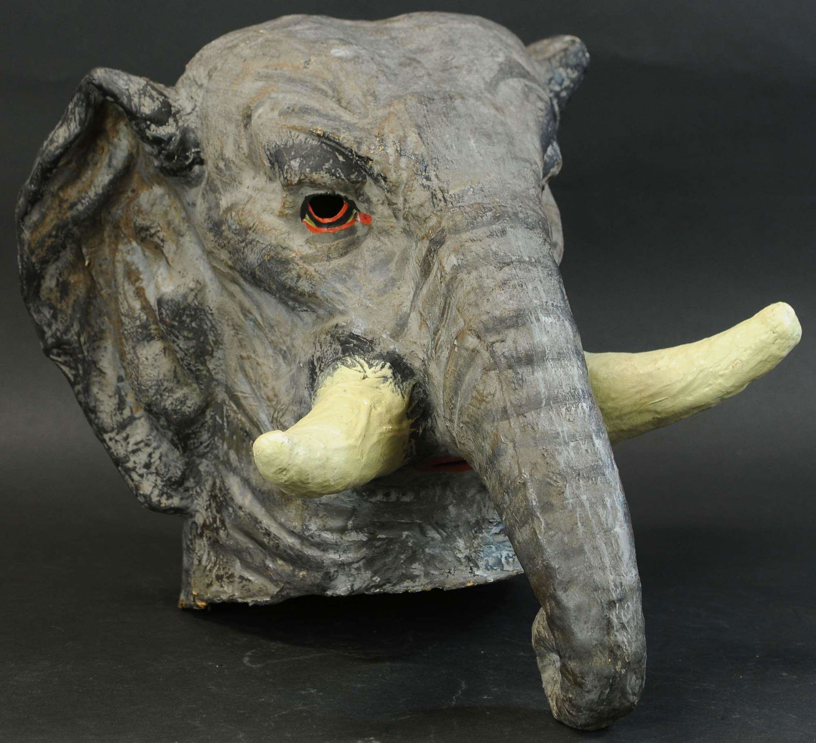 LARGE PAPIER MACHE ELEPHANT HEAD MASK (1 of 5)