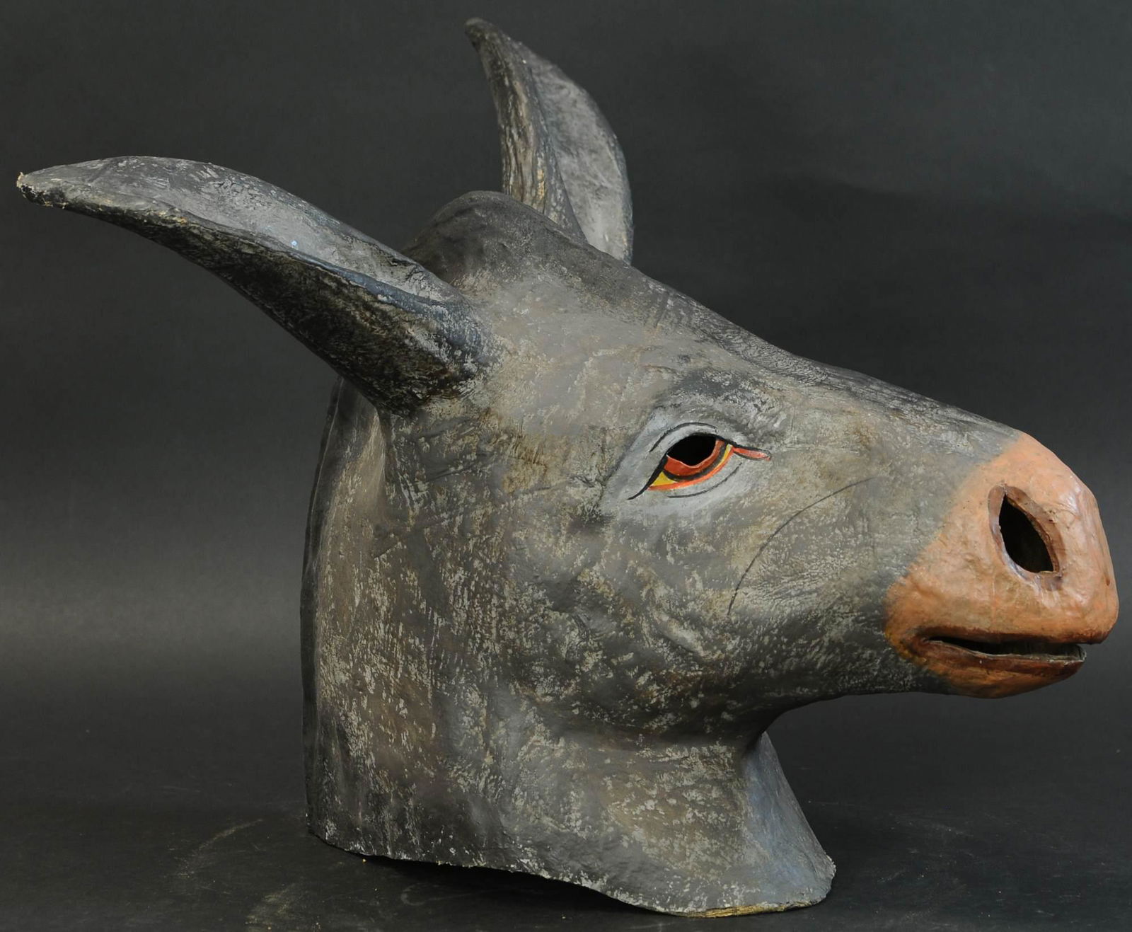 LARGE PAPIER MACHE DONKEY HEAD MASK (1 of 4)