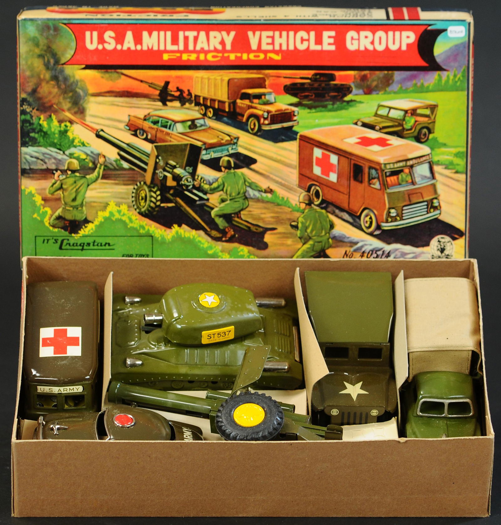 BOXED CRAGSTON FRICTION USA MILITARY VEHICLE (1 of 3)