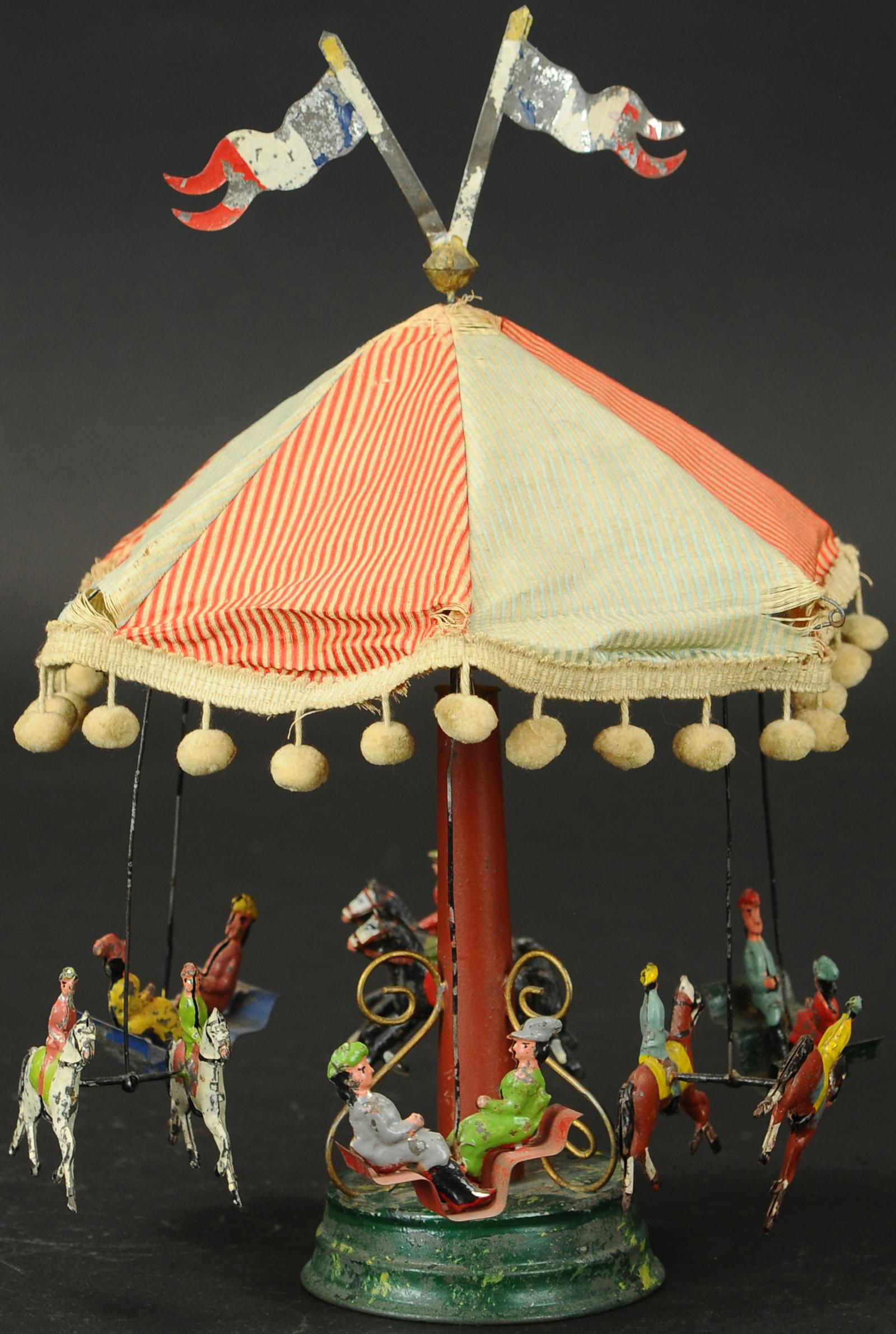 FRENCH HAND PAINTED TIN CAROUSEL (1 of 4)