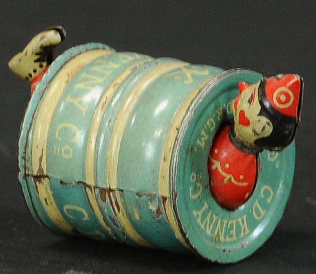 STOCK CLOWN IN ADVERTISING BARREL PENNY TOY (1 of 4)