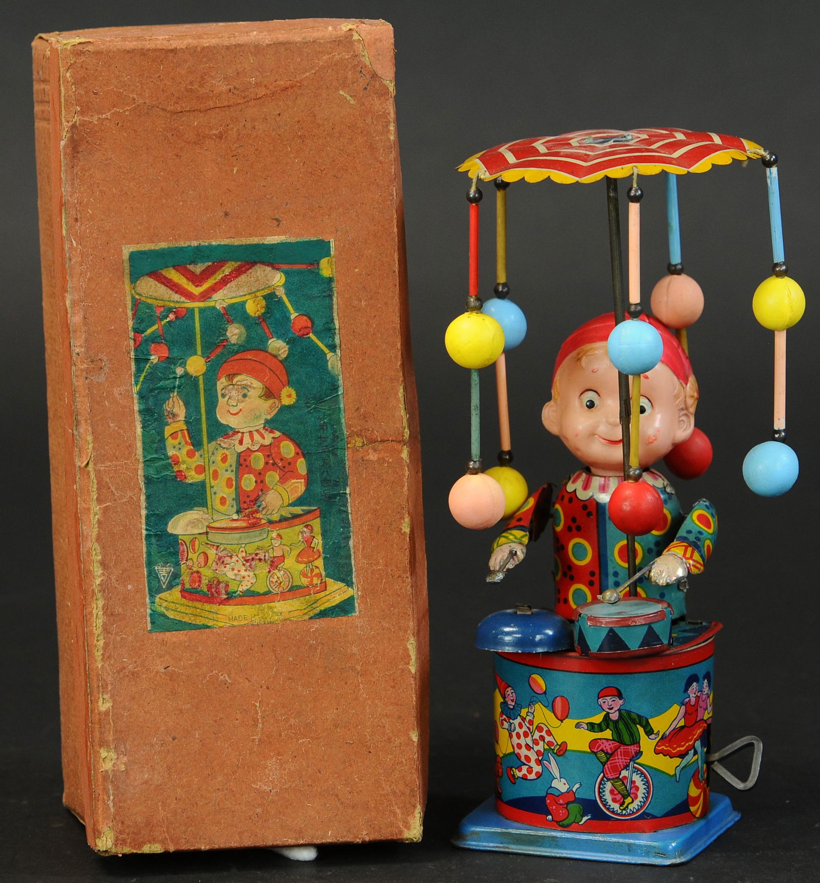 BOXED PRE-WAR JAPAN CIRCUS DRUMMER (1 of 4)