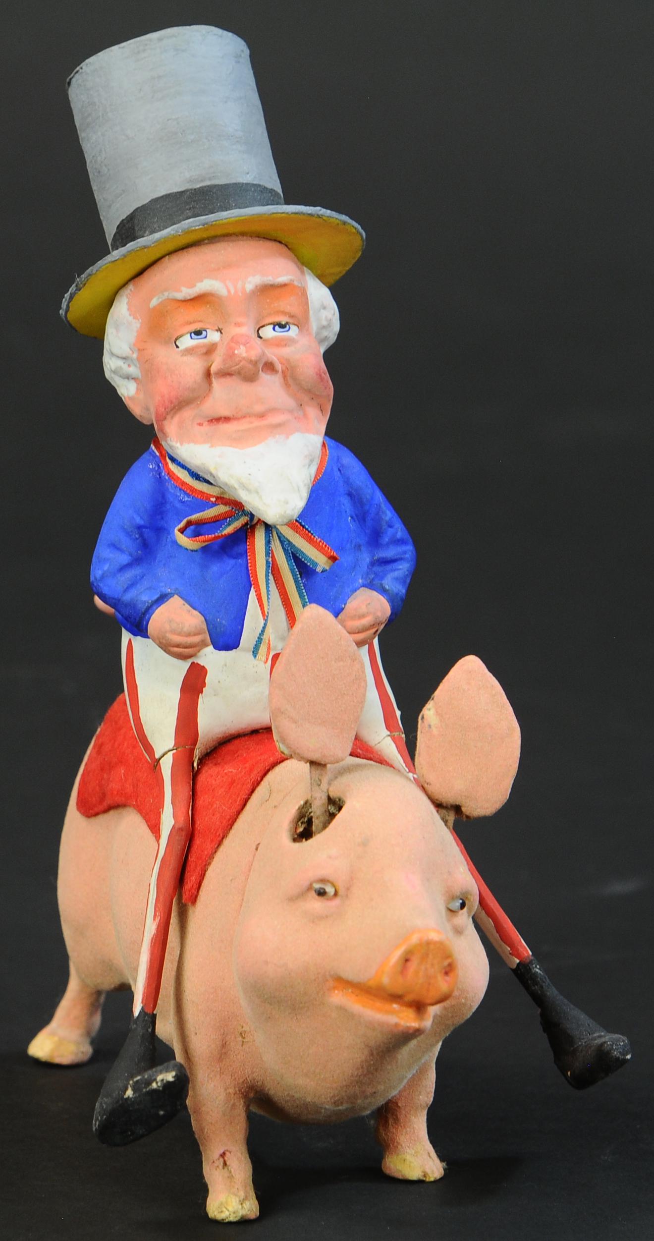 PALMER COX UNCLE SAM ON PIG CANDY CONTAINER (1 of 4)