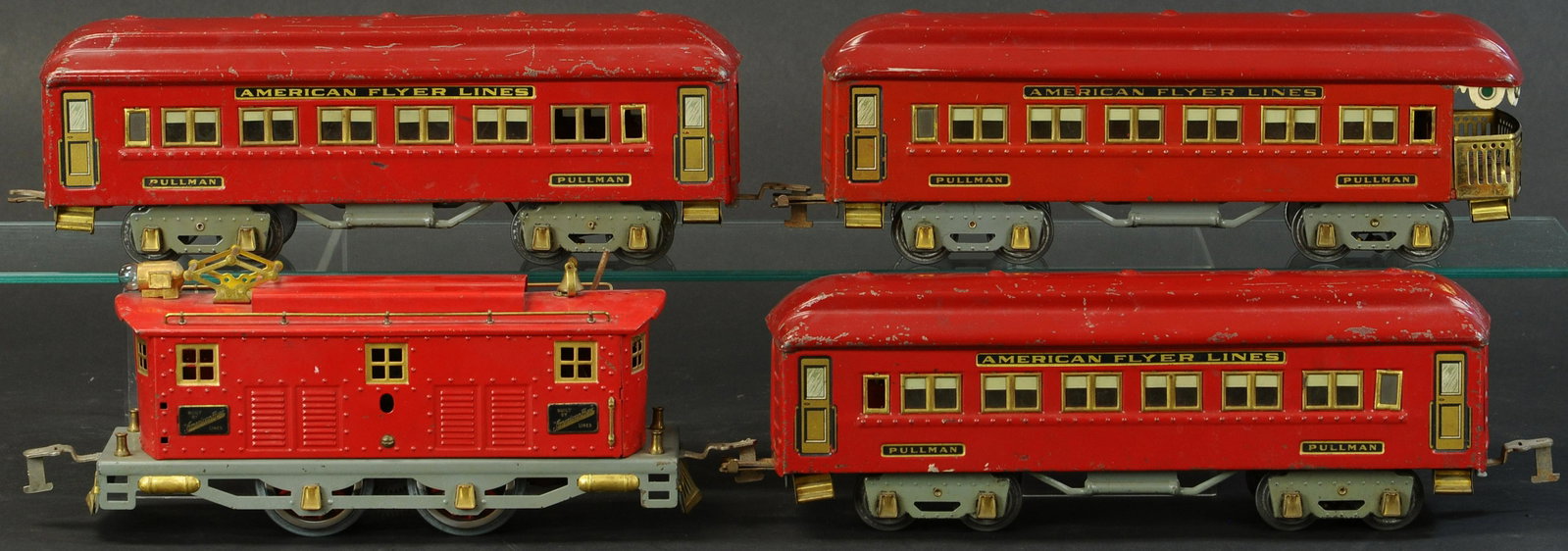 AMERICAN FLYER BRIGADIER PASSENGER SET: 1279. AMERICAN FLYER BRIGADIER PASSENGER SET | Standard gauge, electric. | Loco 11" l. | (VG-Exc. Cond.) | $600 - $900