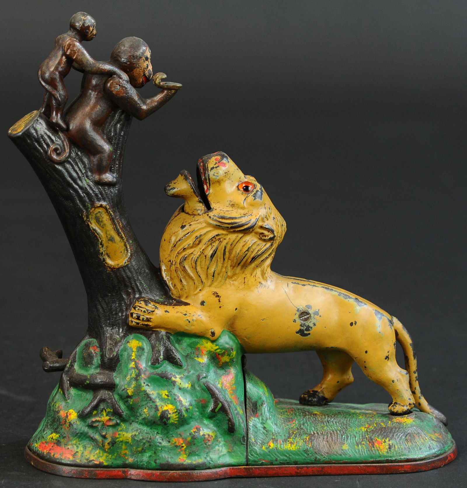 LION & TWO MONKEYS MECHANICAL BANK (1 of 4)