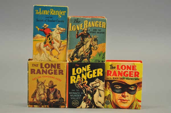 FIVE LONE RANGER BIG LITTLE BOOKS: Lot consists of "The Menace of Murder Valley," "The Secret Weapon," "The Vanishing Herd," "Secret of Somber Cavern," and "Black Shirt Highwayman."