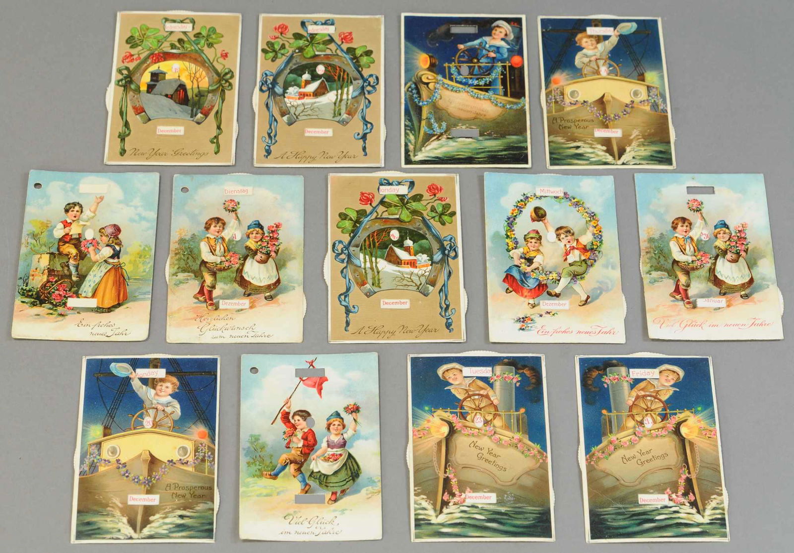 GROUP OF 13 DATE CHANGEABLE POSTCARDS (1 of 2)