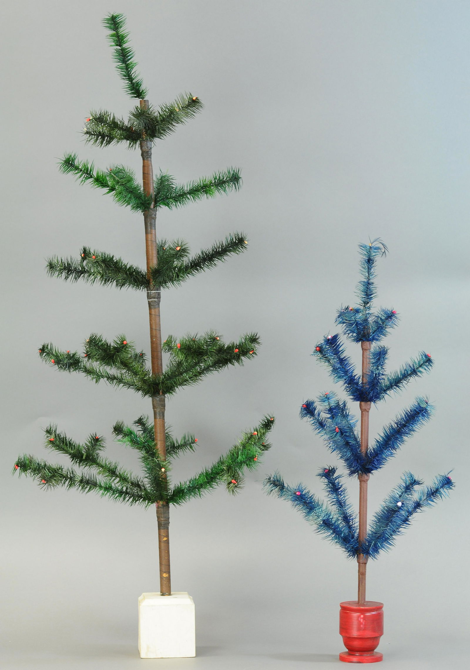 TWO RECENTLY MADE FEATHER TREES (1 of 2)