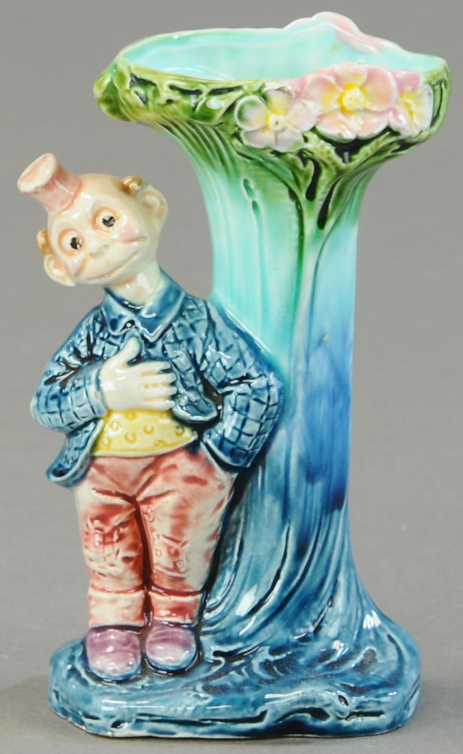 MAJOLICA HAPPY HOOLIGAN CANDLE STICK HOLDER (1 of 3)