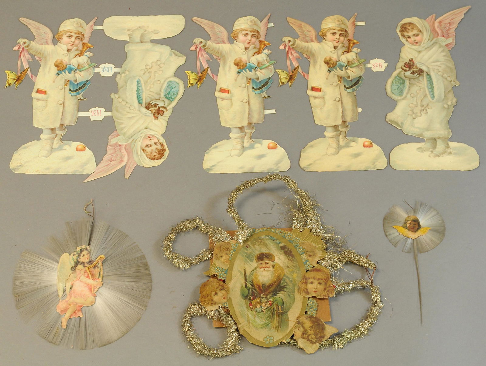 FOUR DIE-CUT FIGURES & TWO ORNAMENTS (1 of 1)