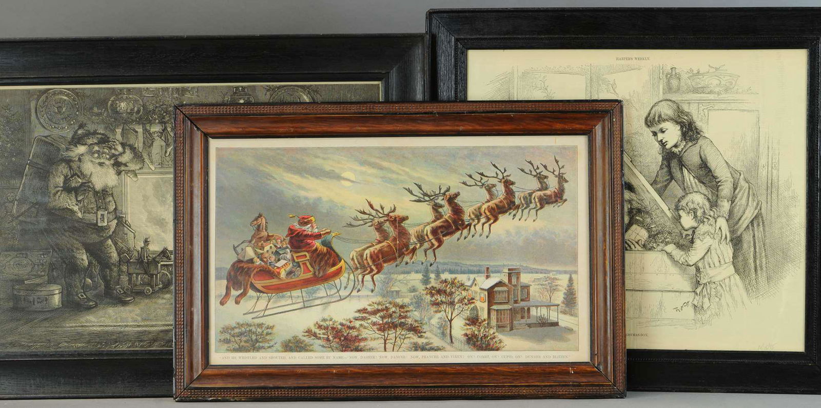 THREE EARLY SANTA CLAUS PRINTS BY THOMAS NAST (1 of 4)