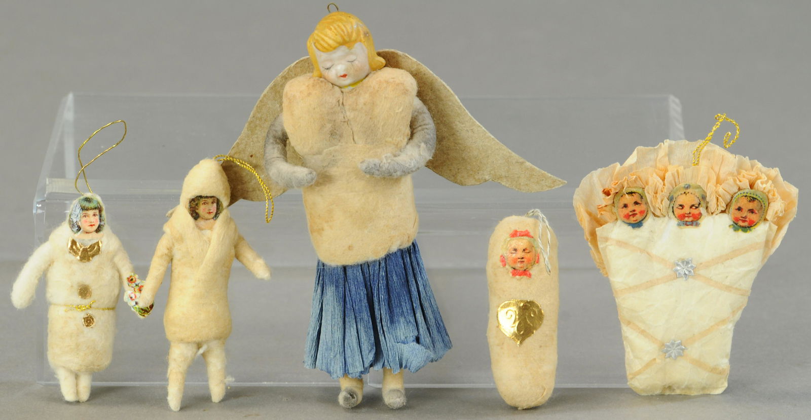 GROUP OF FIVE COTTON ORNAMENTS (1 of 2)