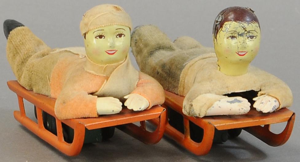 JAPANESE BOY & GIRL ON SLEDS (1 of 3)