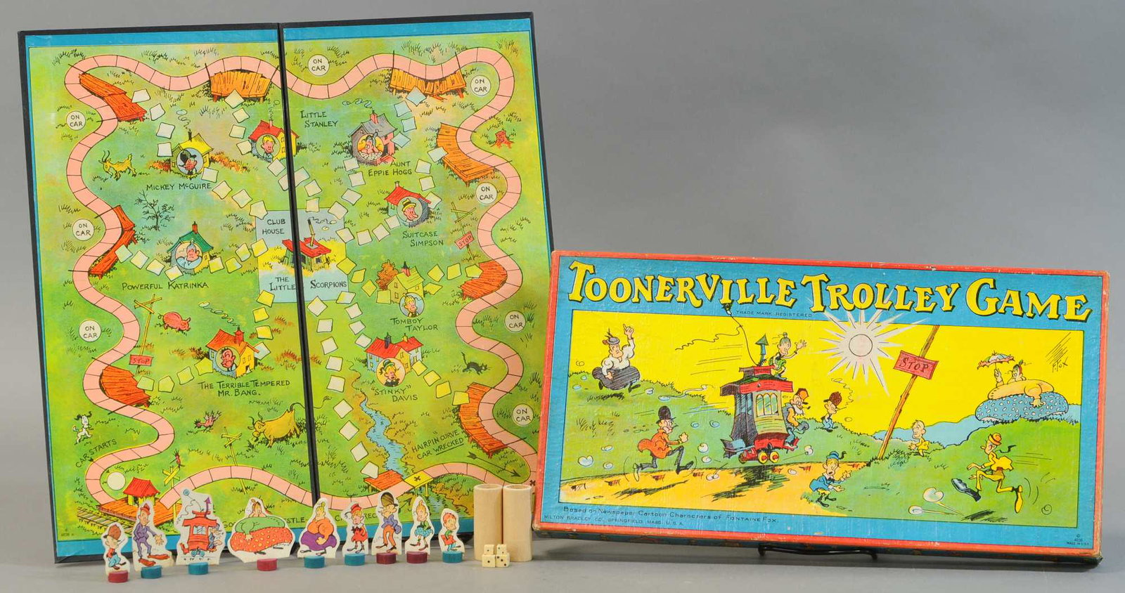 MILTON BRADLEY TOONERVILLE TROLLEY GAME: 317. MILTON BRADLEY TOONERVILLE TROLLEY GAME | 17" w. | All Original Condition. | $100 - $200