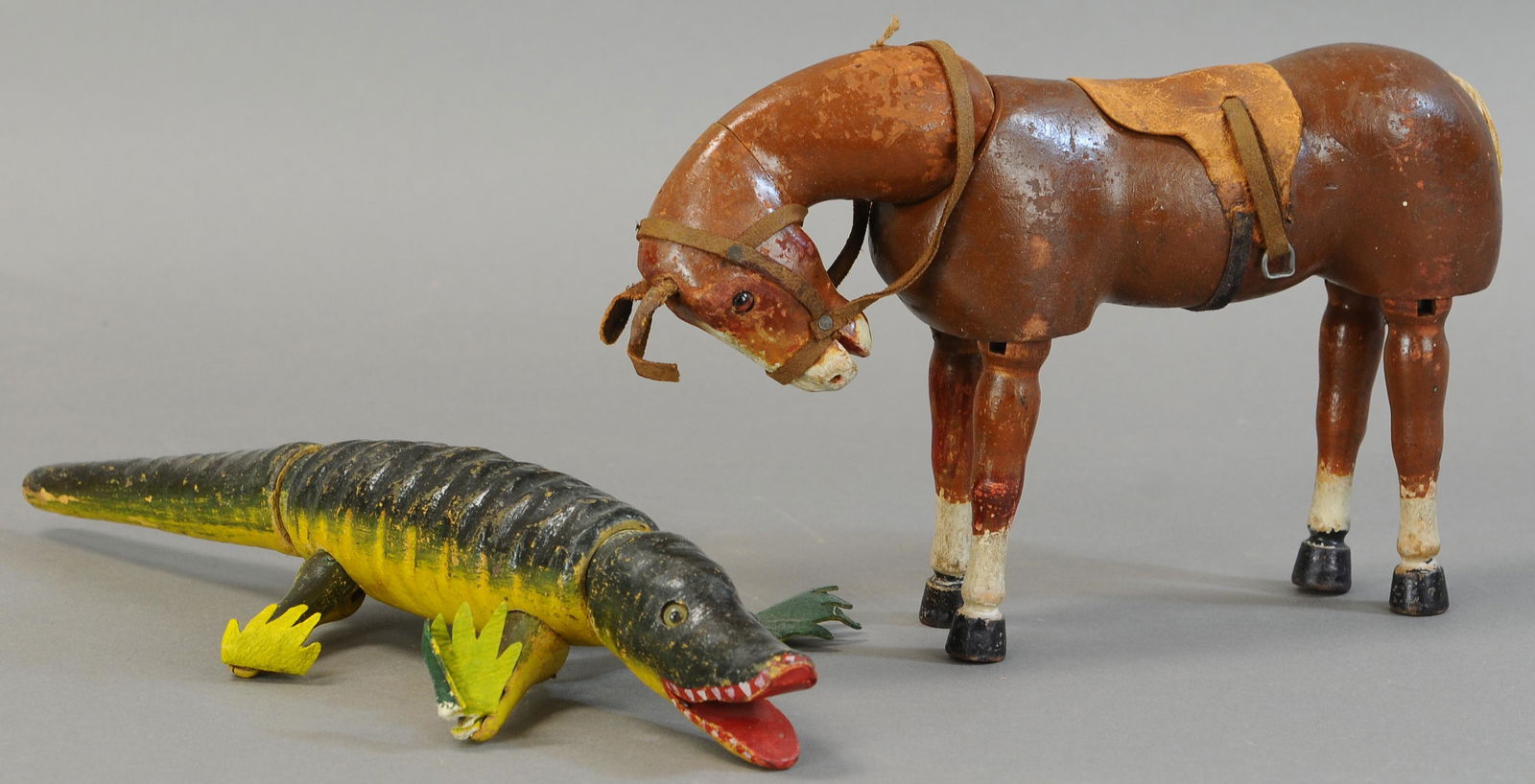 SCHOENHUT GLASS-EYED ALLIGATOR AND HORSE (1 of 3)