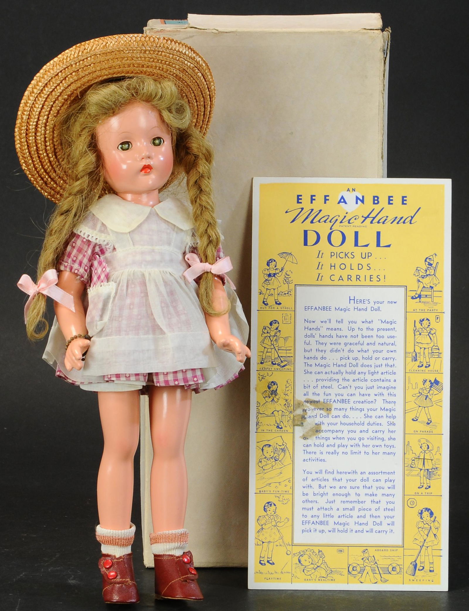 567. BOXED EFFANBEE MAGIC HAND DOLL | Provenance:: 567. BOXED EFFANBEE MAGIC HAND DOLL | Provenance: Monique Knowlton Collection. | 14" h. | (Near Mint Condition) | $300 - $500