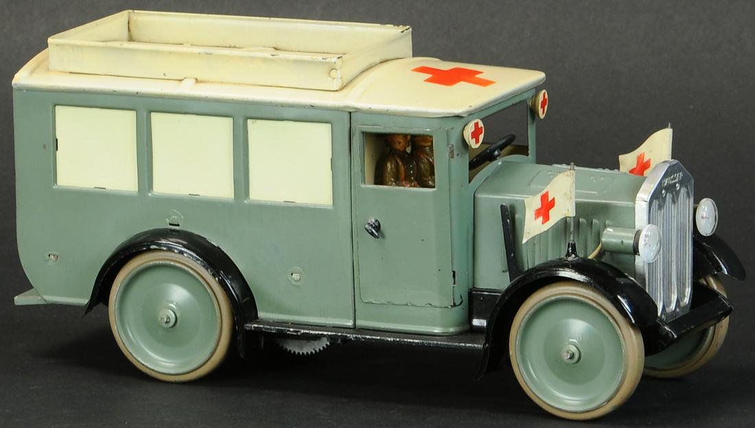 12. HAUSSER AMBULANCE | Germany, c. 1930s, wind-up auto (1 of 7)