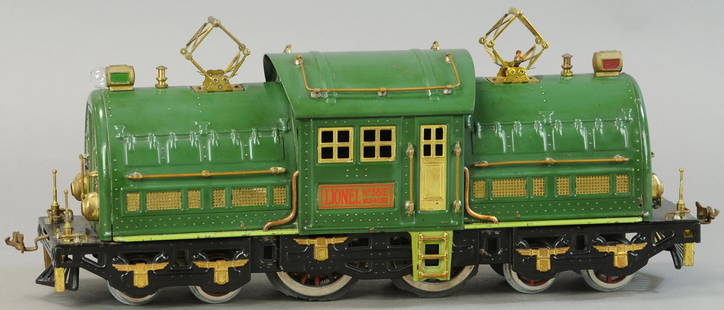 LIONEL #381E LOCOMOTIVE: 1. LIONEL #381E LOCOMOTIVE | Standard Gauge. | Provenance: Paul Cole Collection. | 17" l. | Original drive wheels swollen and cracked, otherwise in (Exc. Cond.). | $700 - $1,400