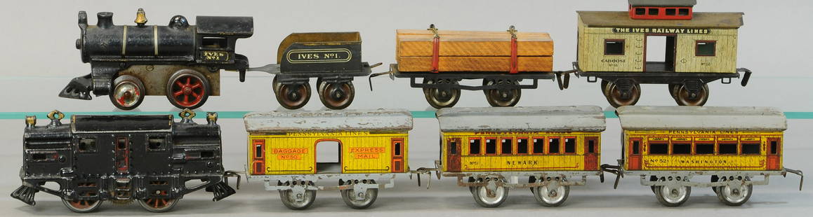 EARLY IVES TRAIN SETS: 9. EARLY IVES TRAIN SETS | 0 Gauge. | Provenance: Paul Cole Collection. | Loco 7" l. | (VG Cond.) | $200 - $400