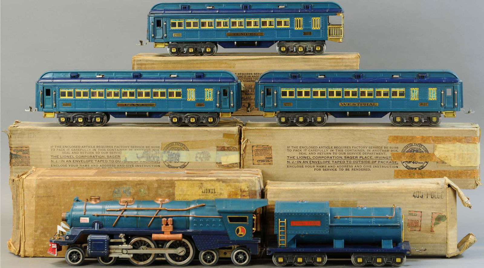 LIONEL STANDARD GAUGE BLUE COMET SET (1 of 6)
