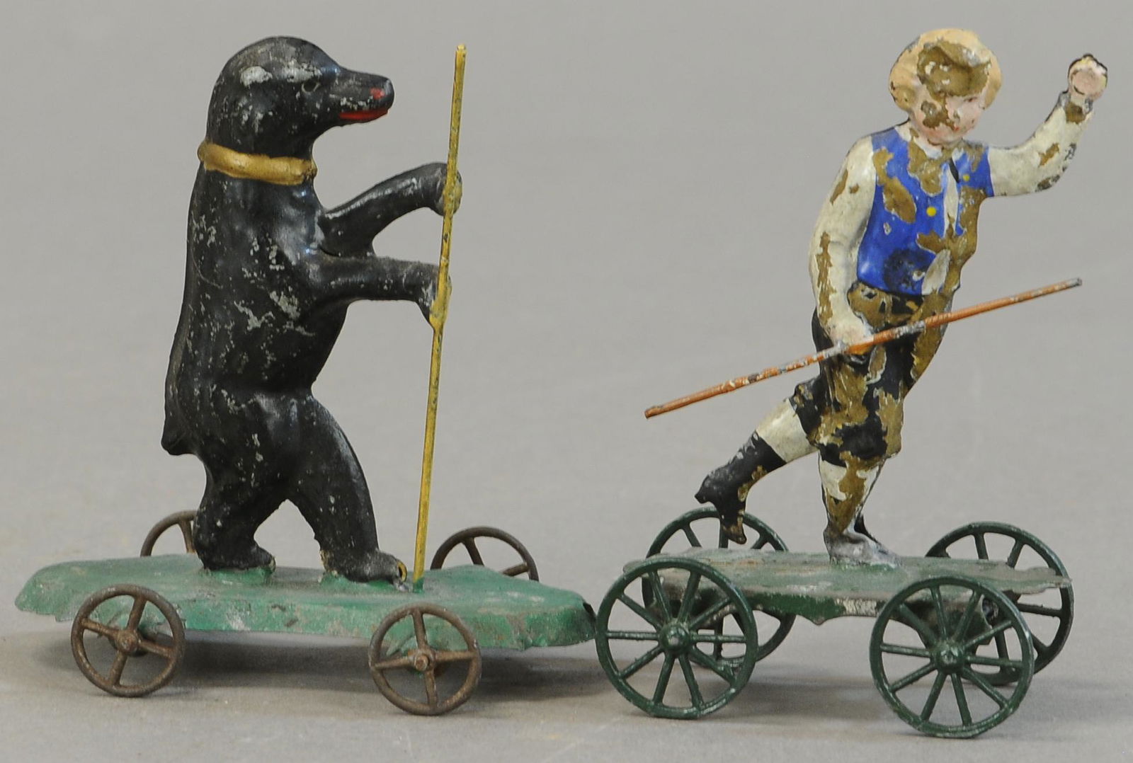 TWO SMALL FRENCH PLATFORM FIGURINES (1 of 3)