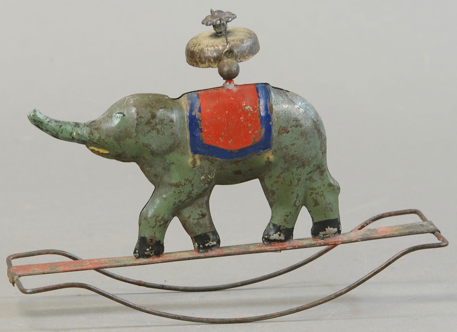 FALLOWS ELEPHANT ON ROCKER BELL TOY (1 of 3)