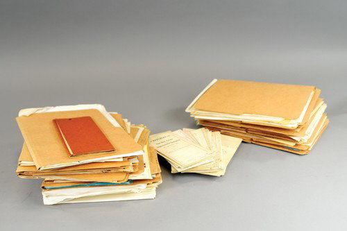 ORIGINAL HUBLEY PATENT PAPERS, DRAWINGS AND ASSORT: Extensive paperwork as filed by Hubley and its main officers, includes Banks, Toys, Doorstops and other patents, together with varied decals, notes by Brubaker and others, a very important and interes