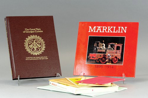 EUROPEAN TOY BOOK AND CATALOG LOT: Grouping includes Marklin 1895-1914, Tipp & Co. 1937, Marklin Volume 4 Toys of Georges Carette and several small reprint booklets.