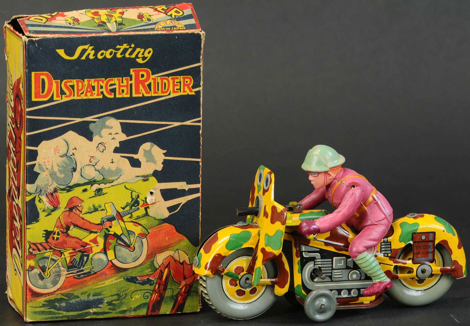 BOXED PRE-WAR JAPAN DISPATCH RIDER CYCLE (1 of 4)