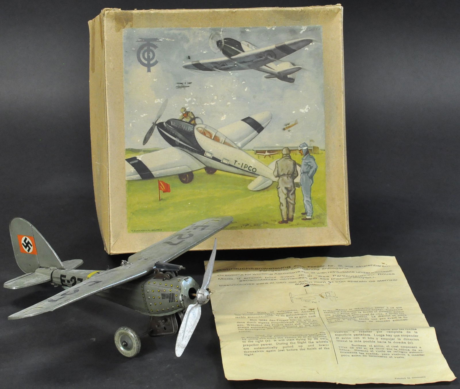 BOXED TIPPCO HIGH WING ARMY AIRPLANE (1 of 3)