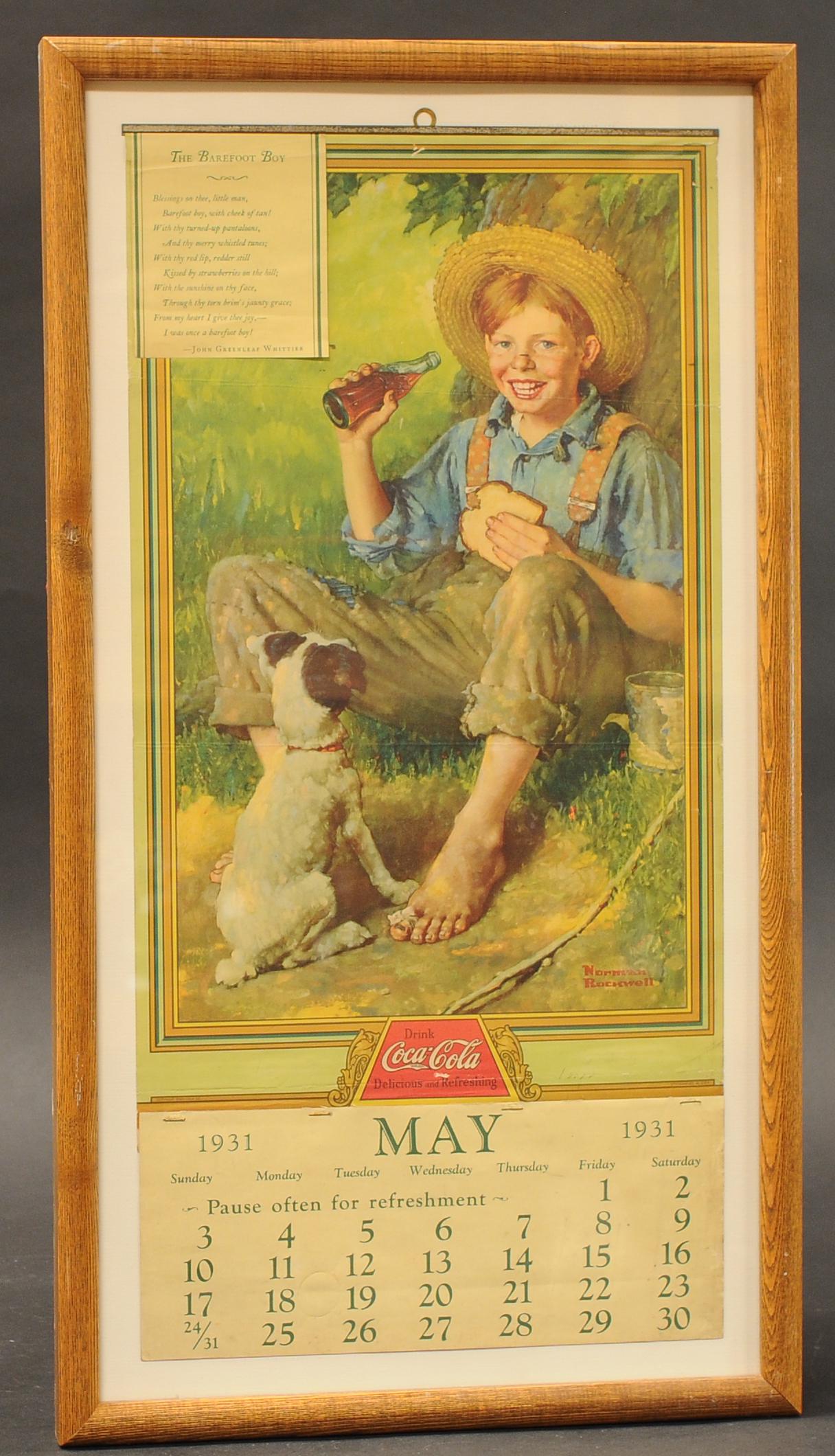 1931 NORMAN ROCKWELL COCA-COLA CALENDAR (1 of 1)