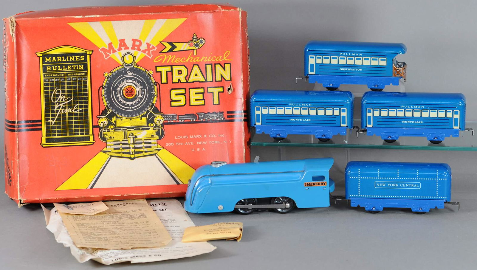 MARX BLUE MERCURY PASSENGER SET (1 of 4)