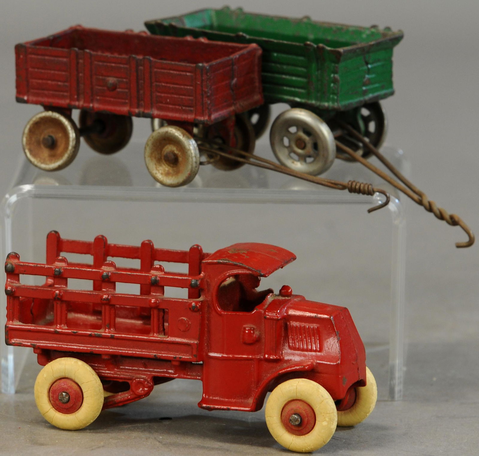 HUBLEY STAKE TRUCK W/ ARCADE WAGONS (1 of 4)
