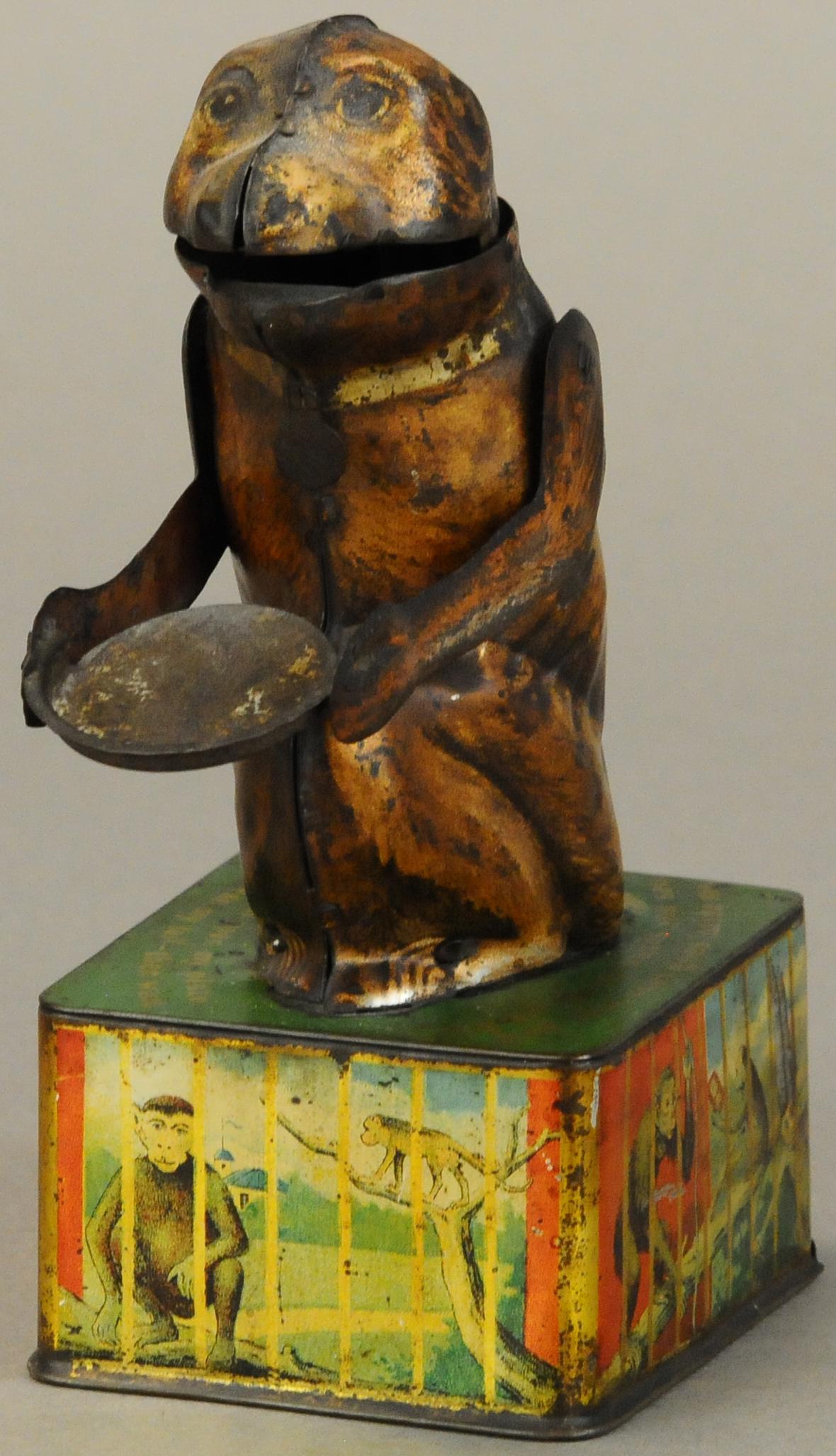 MONKEY W/ TRAY MECHANICAL BANK (1 of 3)