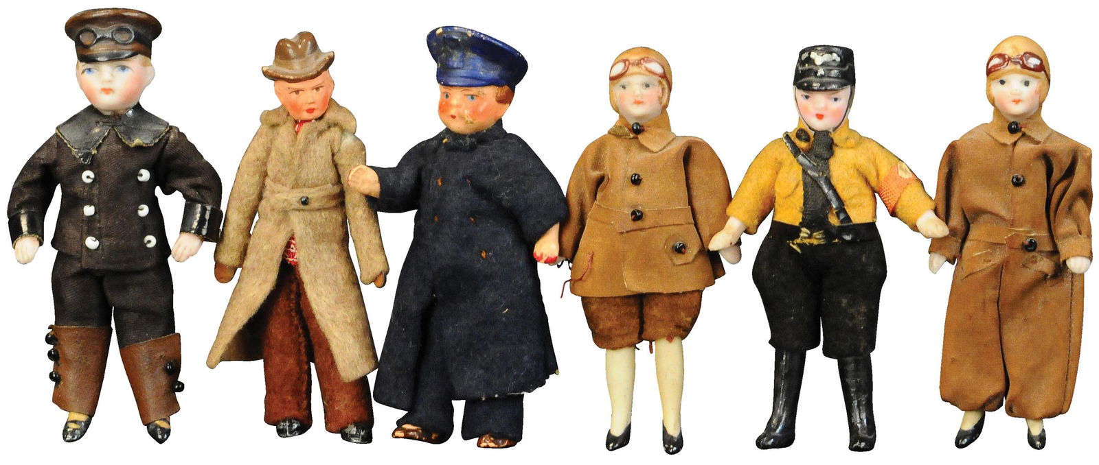 LOT OF SIX SMALL GERMAN DOLLS (1 of 3)