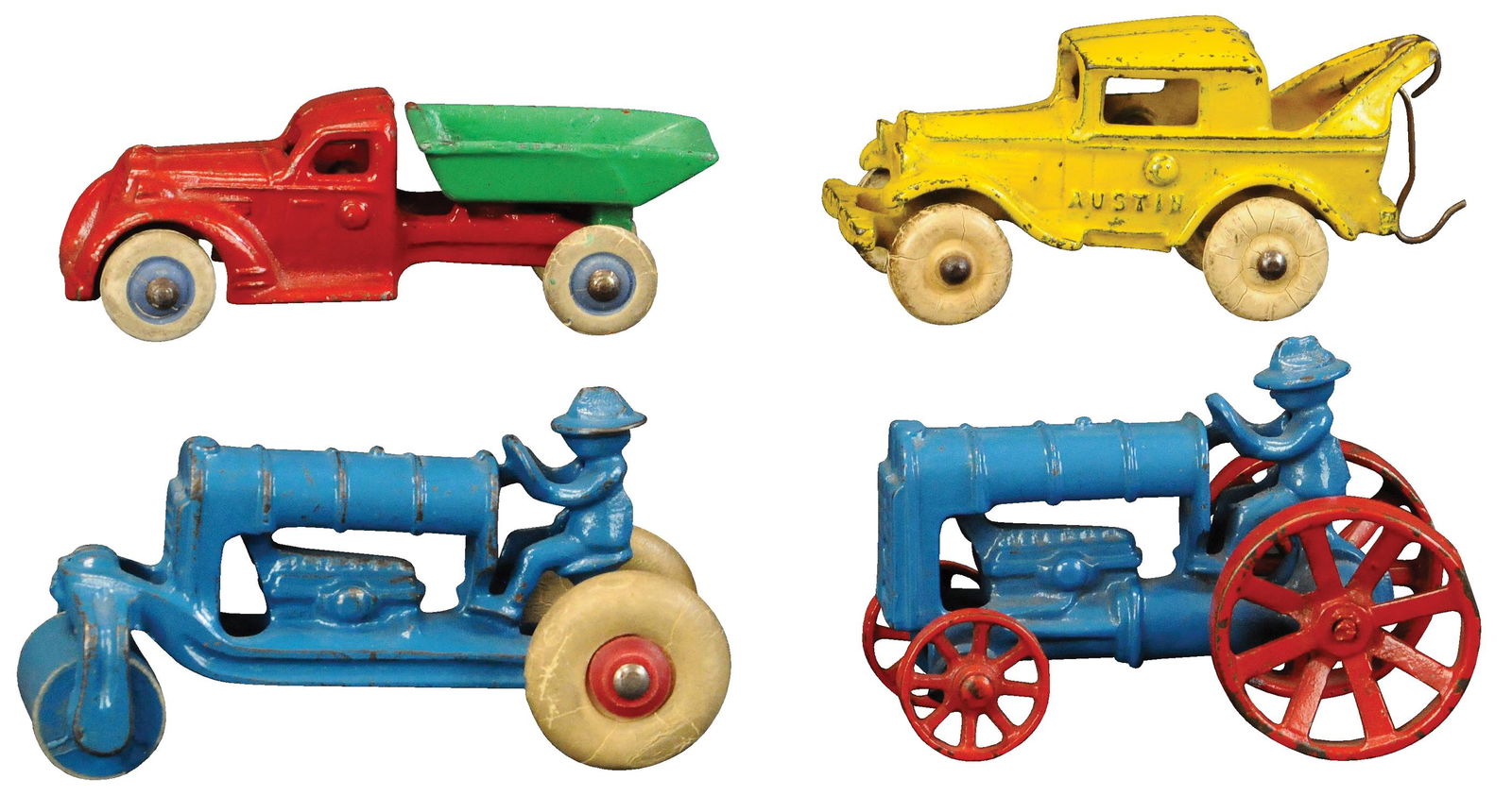 FOUR SMALL ARCADE IRON VEHICLES (1 of 4)